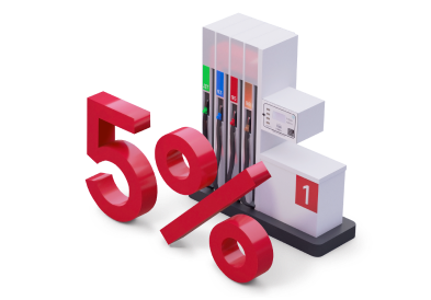 Кешбэк 5% на бензин